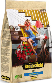 Brooksfield Полнорационный корм для взрослых кошек с лишним весом и стерилизованных (индейка и говядина)