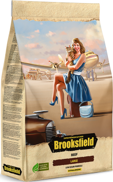 Brooksfield Полнорационный корм для взрослых кошек крупных пород (индейка и говядина)